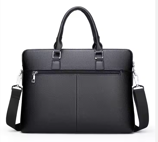 Large Capacity Waterproof PU Leather Work Business Trip Office Laptop Briefcase Handbag Shoulder Bag for Men