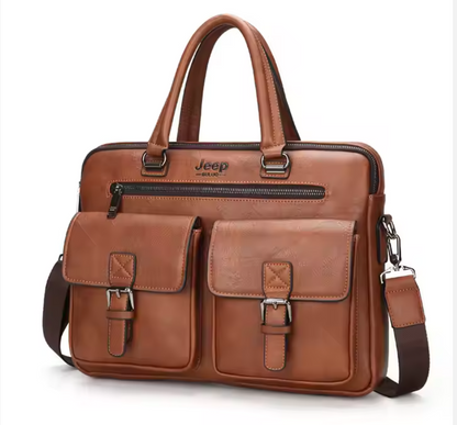 Men's Leather Messenger Bag Business Briefcase Computer Handbag